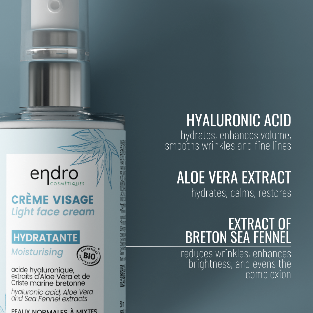 ENDRO Feuchtigkeitsspendende Creme, Normal- bis Mischhaut, 50ml